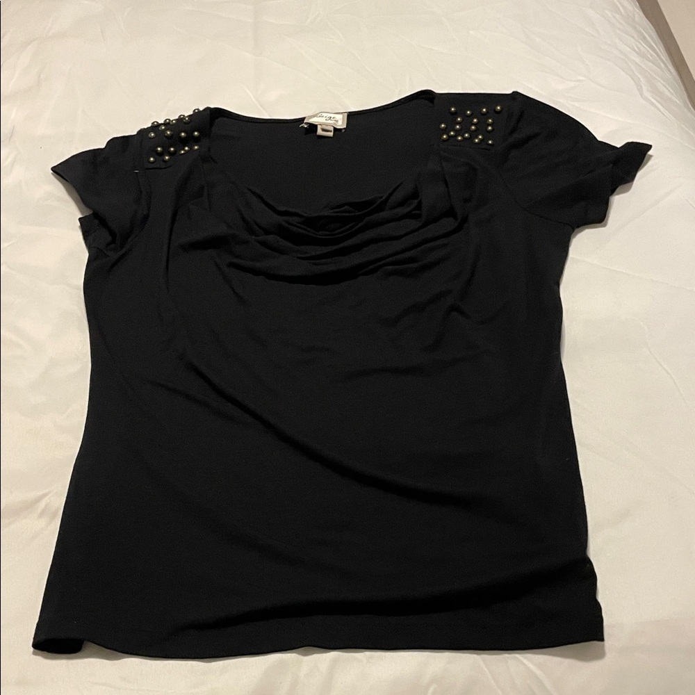 Beige by eci Black Studded Blouse